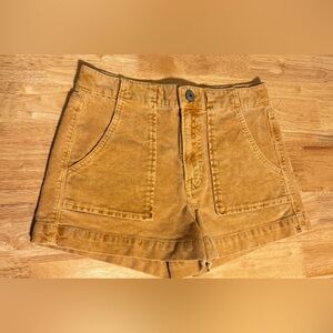 American Eagle Outfitters High Waist Golden Yellow Corduroy Shorts
